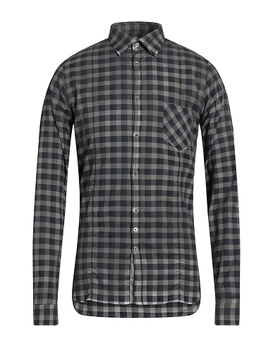 AGLINI Checked shirt Lead 97% Cotton, 3% Elastane