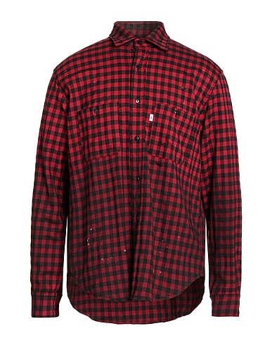 2W2M Checked shirt Red 60% Cotton, 25% Polyester, 15% Wool