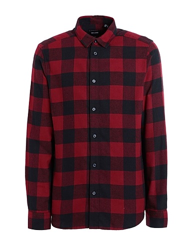 ONLY & SONS Kariertes Hemd Bordeaux 100% Baumwolle