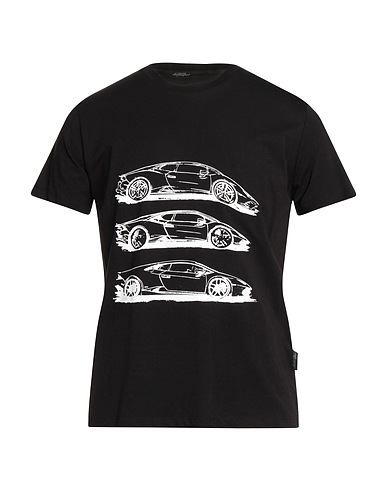 AUTOMOBILI LAMBORGHINI T-Shirt Schwarz 100% Baumwolle, Elastan