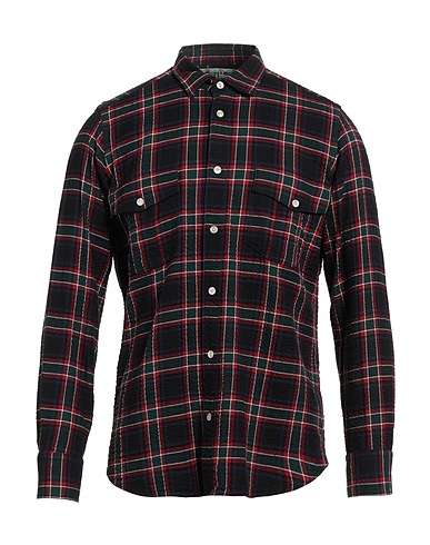 BAGUTTA Checked shirt Dark green 100% Cotton