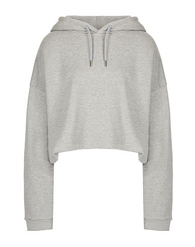 8 by YOOX Hooded track jacket  LA HOODIE Grey 100% Organic cotton