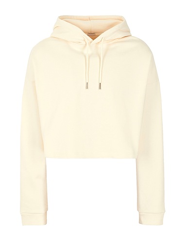 8 by YOOX Hooded track jacket  LA HOODIE Ivory 100% Organic cotton