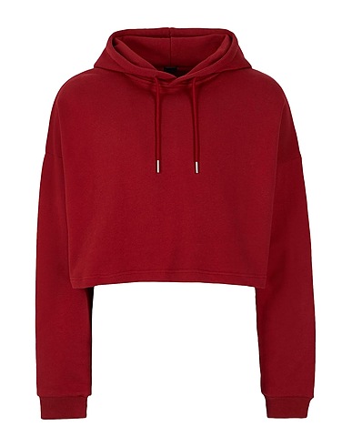 8 by YOOX Hooded track jacket  LA HOODIE Burgundy 100% Organic cotton
