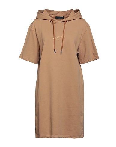 EXTE Short dress Camel 100% Cotton