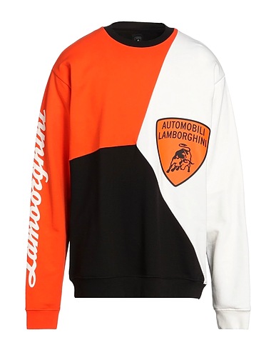 AUTOMOBILI LAMBORGHINI Sweatshirt Orange 100% Cotton, Elastane