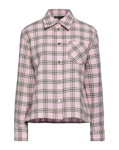 MAJE Checked shirt Light pink 100% Virgin Wool