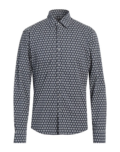 MICHAEL KORS MENS Patterned shirt Midnight blue 97% Cotton, 3% Elastane
