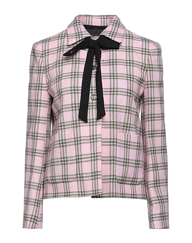 MAJE Checked shirt Light pink 100% Virgin Wool, Zinc, Aluminium, Cotton, Synthetic fibers