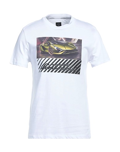 AUTOMOBILI LAMBORGHINI T-shirt White 100% Cotton, Elastane