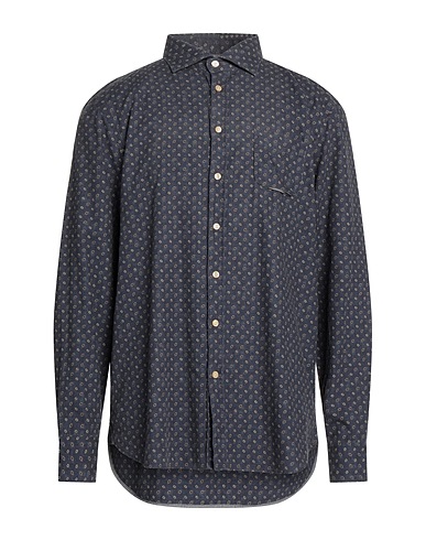 KOIKE Patterned shirt Slate blue 100% Cotton