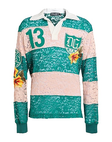 DOLCE&GABBANA Polo Verde 41% Cotone, 39% Viscosa, 20% Poliammide, Poliestere, Elastan
