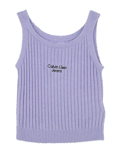 CALVIN KLEIN JEANS Top Lilla 57% Acrilico, 38% Poliammide, 5% Lana
