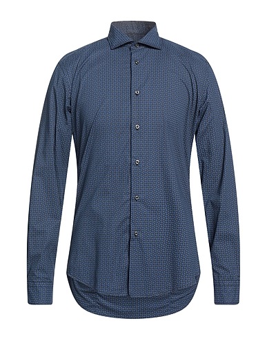 BRIAN DALES Hemd mit Muster Nachtblau 100% Baumwolle