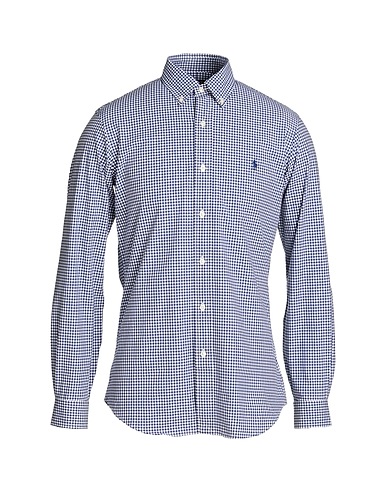 POLO RALPH LAUREN Checked shirt Midnight blue 91% Cotton, 9% Elastane