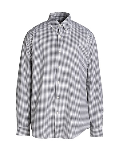 POLO RALPH LAUREN Checked shirt Grey 91% Cotton, 9% Elastane