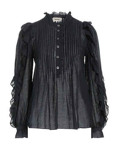 ZADIG&VOLTAIRE Lace shirts & blouses Black 73% Cotton, 27% Viscose, Polyamide