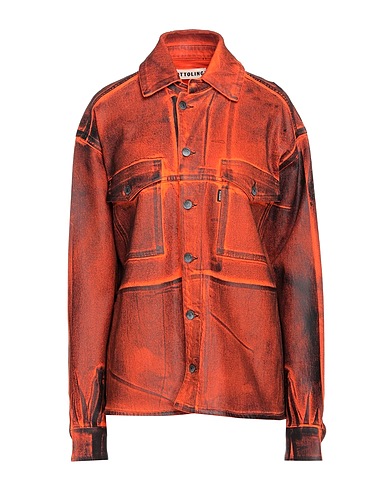 OTTOLINGER Denim shirt Orange 83% Cotton, 14% Recycled cotton, 2% Recycled polyester, 1% Elastane
