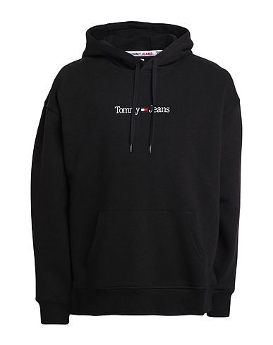 TOMMY JEANS Hooded track jacket  Black 60% Cotton, 40% Polyester
