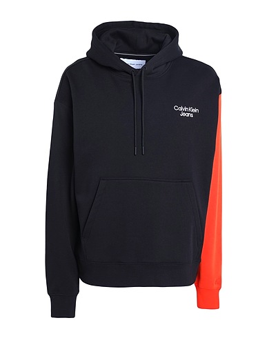 CALVIN KLEIN JEANS Hooded track jacket  Black 68% Cotton, 32% Polyester