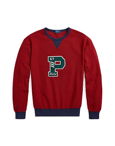 POLO RALPH LAUREN Sweatshirt PILE FLEECE LETTERMAN SWEATSHIRT
 Burgundy 100% Nylon