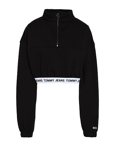 TOMMY JEANS Sweatshirt Schwarz 68% Baumwolle, 32% Polyester