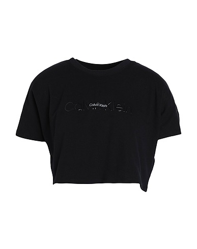 CALVIN KLEIN PERFORMANCE Cropped Top Schwarz 92% Baumwolle, 8% Elastan