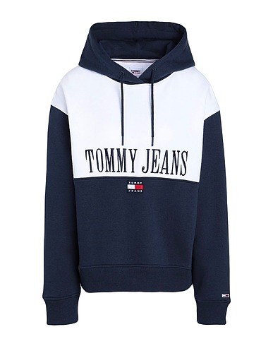 TOMMY JEANS Hooded track jacket  Midnight blue 70% Cotton, 30% Polyester