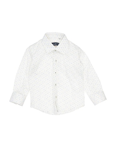 MANUELL & FRANK Patterned shirt White 72% Cotton, 25% Polyamide, 3% Elastane