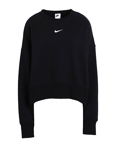 NIKE Sweatshirt Nike Sportswear Phoenix Fleece Women's Extra-Oversized Crew Black 80% Cotton, 20% Polyester