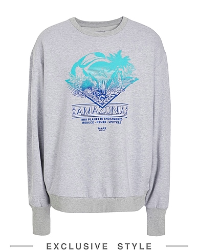 MYAR x YOOX Sweatshirt MYSW31 / CREWNECK SWEATSHIRT Grey 100% Cotton