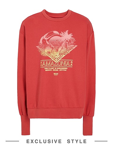 MYAR x YOOX Sweatshirt MYSW31 / CREWNECK SWEATSHIRT Coral 100% Cotton