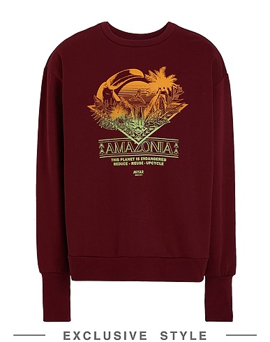 MYAR x YOOX Felpa MYSW31 / CREWNECK SWEATSHIRT Bordeaux 100% Cotone