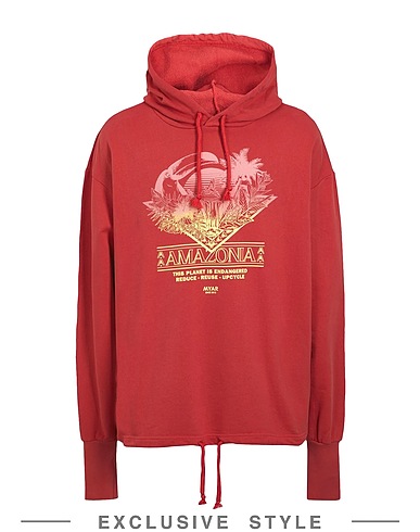 MYAR x YOOX Felpa MYSW32 / HOODIE SWEATSHIRT Corallo 100% Cotone