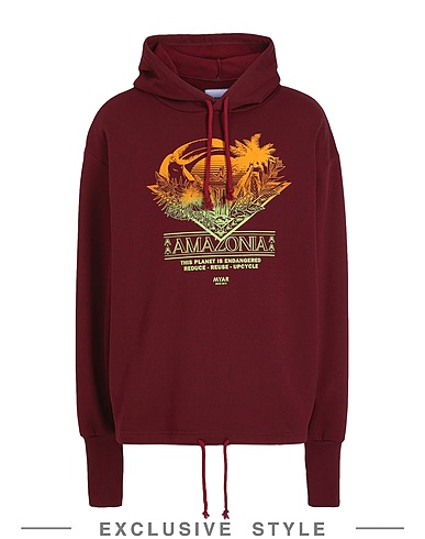 MYAR x YOOX Felpa MYSW32 / HOODIE SWEATSHIRT Bordeaux 100% Cotone