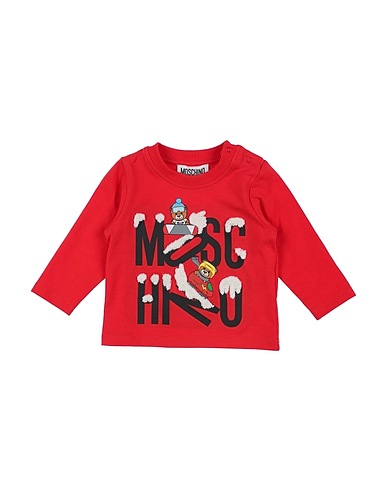 MOSCHINO BABY T-shirt Red 96% Cotton, 4% Elastane, Wool, Acrylic, Polyamide