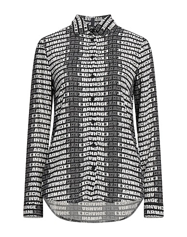 ARMANI EXCHANGE Patterned shirts & blouses Black 100% Polyester