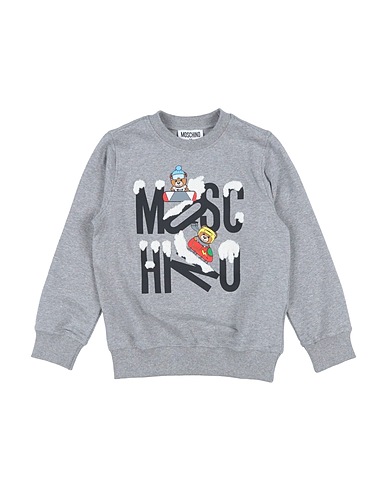 MOSCHINO KID Sweatshirt Grau 96% Baumwolle, 4% Elastan, Wolle, Acryl, Polyamid