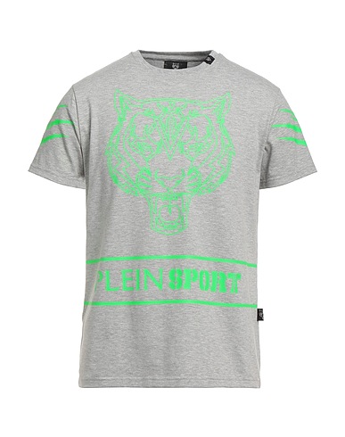 PLEIN SPORT T-shirt Light grey 95% Cotton, 5% Elastane