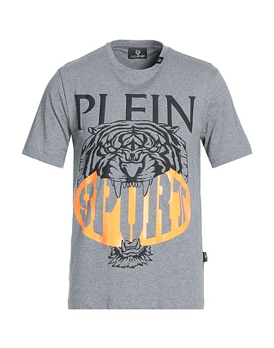 PLEIN SPORT T-shirt Grigio 100% Cotone