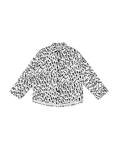DOUUOD Patterned shirts & blouses White 97% Cotton, 3% Elastane