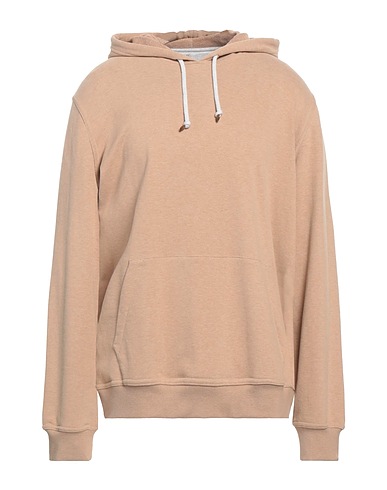 BRUNELLO CUCINELLI Hooded track jacket  Light brown 100% Cotton, Elastane