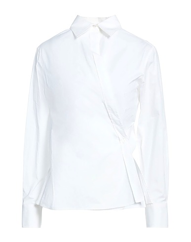 MOSCHINO Solid color shirts & blouses White 96% Cotton, 4% Elastane