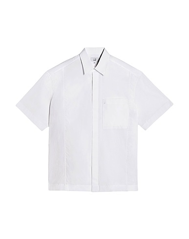 DUNHILL Solid colour shirt White 99% Cotton, 1% Elastane