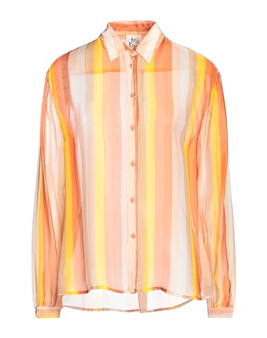 ATTIC AND BARN Striped shirt Yellow 75% Viscose, 25% Silk