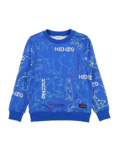 KENZO KIDS Felpa Blu 100% Cotone, Elastan