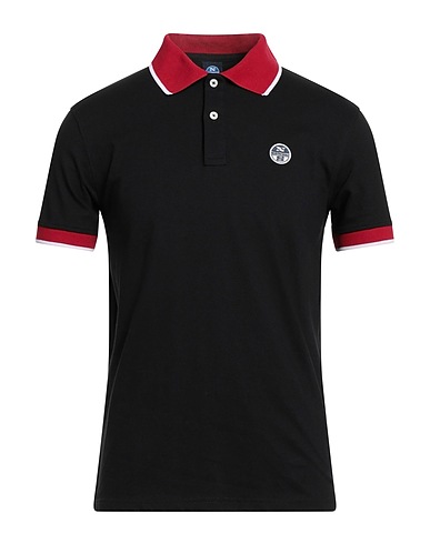 NORTH SAILS Polo shirt Black 94% Cotton, 6% Elastane