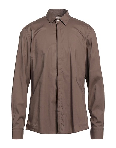 LOW BRAND Solid colour shirt Khaki 97% Cotton, 3% Elastane