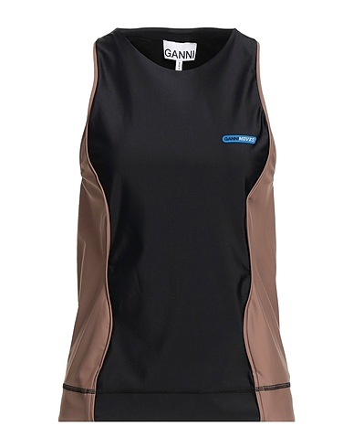 GANNI Athletic tops Black 78% Recycled polyamide, 22% Elastane