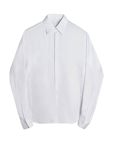 DUNHILL Solid colour shirt White 100% Mulberry silk